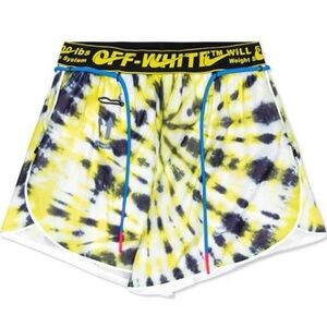NIKE | M | XOFF-WHITE Short #23 AOP Logo Running Navy White Tie Dye Shorts Volt